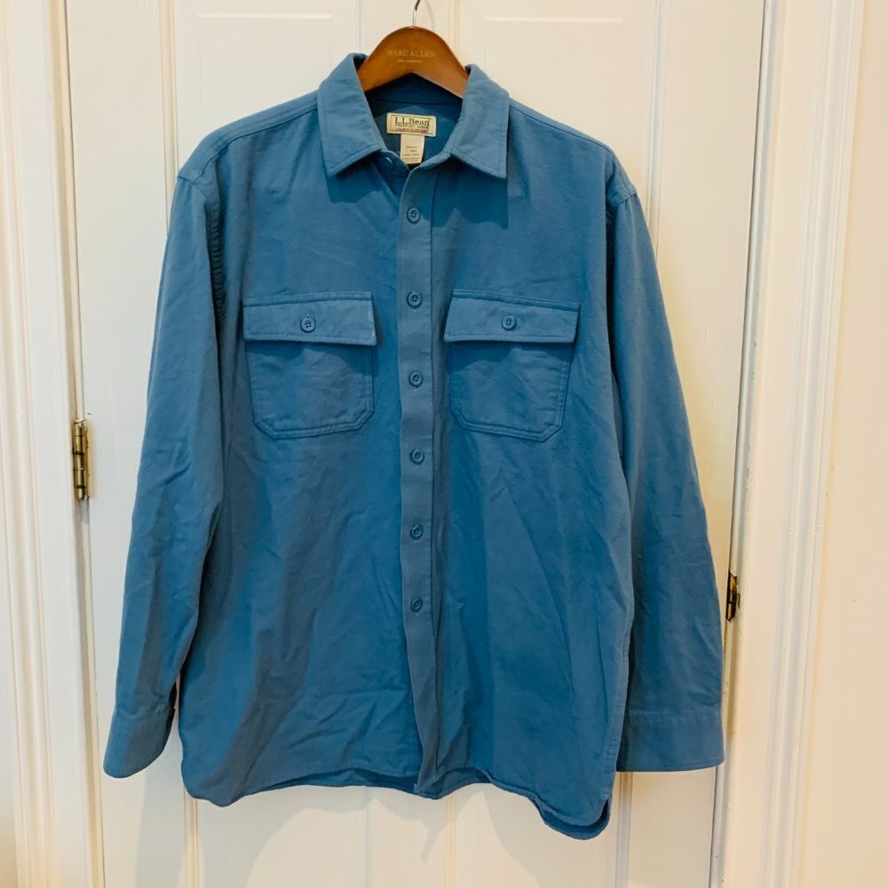 Vintage LL BEAN Chamois Shirt | Large  | Collar Thick Heavyweight